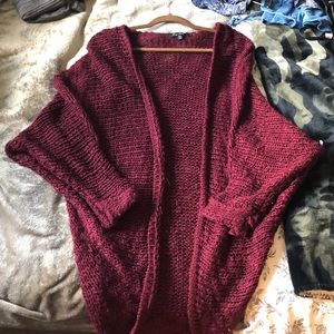 Chunky maroon oversized cardigan